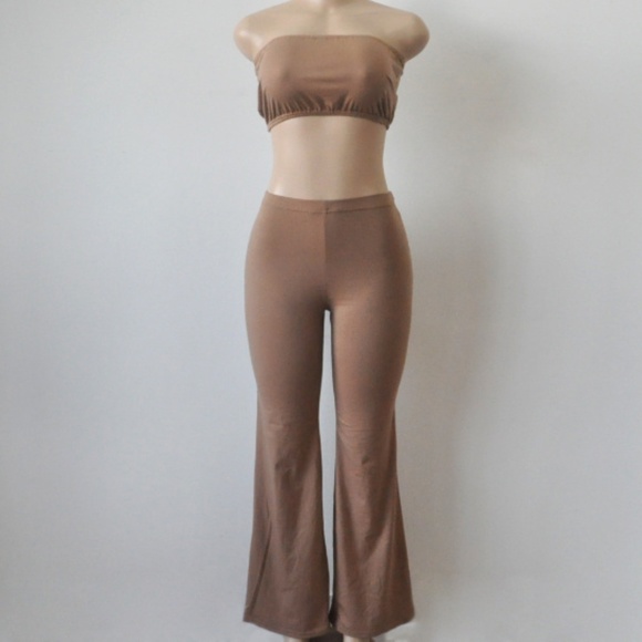 CROP TOP & BELL BOTTOM PANTS SET - Picture 3 of 8